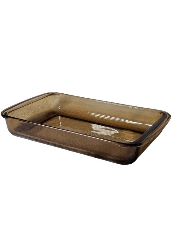 Pyrex Other - Pyrex Amber Brown Cake Pan 2qt Visions baking dish Fireside glass casserole 232N